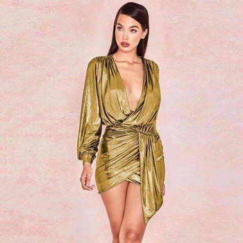 2019 Gold Silver Purple Long Sleeve Sexy Dress Women Deep V Neck Mini Clubwear Party Dress Chic Spring Autumn Vestido Wholesale
2019 Gold Silver Purple Long Sleeve Sexy Dress Women Deep V Neck Mini Clubwear Party Dress Chic Spring Autumn Vestido Wholesale