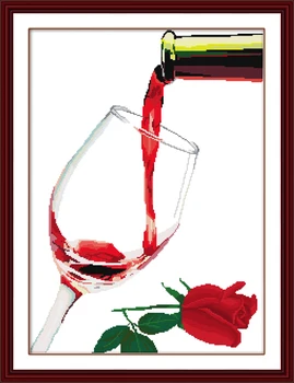 Roses red wine glasses Cross Stitch Kits Printed patterns canvas Chinese Embroidery Needlework set Easy DIY Cross-stitch DMC
Roses red wine glasses Cross Stitch Kits Printed patterns canvas Chinese Embroidery Needlework set Easy DIY Cross-stitch DMC