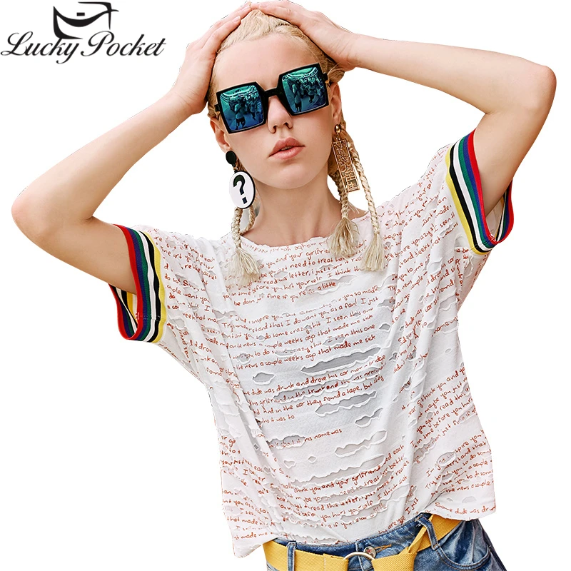 Women Spring Summer New O-Neck Casual White Tees Female Fashion Letter Print Hole T-Shirts Plus Size Loose Slim Tops Z1057
Women Spring Summer New O-Neck Casual White Tees Female Fashion Letter Print Hole T-Shirts Plus Size Loose Slim Tops Z1057