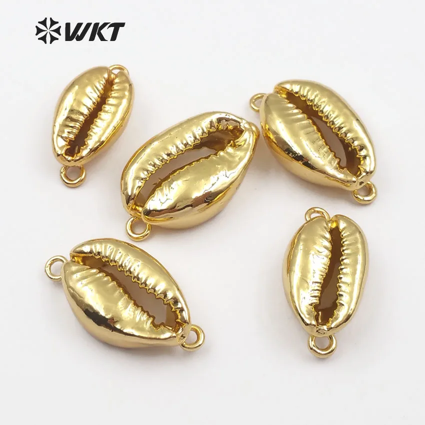 WT-JP001 Lovely cowrie shell pendants connectors for wholesale gold double loops shell for jewelry making
WT-JP001 Lovely cowrie shell pendants connectors for wholesale gold double loops shell for jewelry making