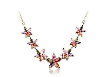 Rose gold color Marquise-cut multicolored Swiss CZ Sun Flower Necklace Free Shipping
Rose gold color Marquise-cut multicolored Swiss CZ Sun Flower Necklace Free Shipping