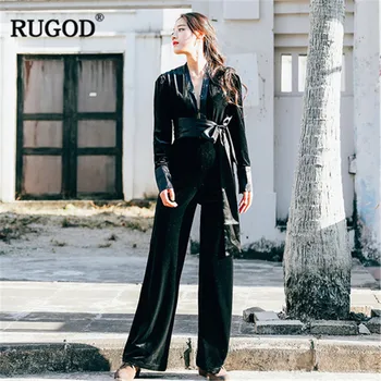 RUGOD Korean Women Rompers Spring 2019 V-Neck Soft Flannel Lace up Long Jumpsuit Straight Office Ladies Uniform Playsuit
RUGOD Korean Women Rompers Spring 2019 V-Neck Soft Flannel Lace up Long Jumpsuit Straight Office Ladies Uniform Playsuit