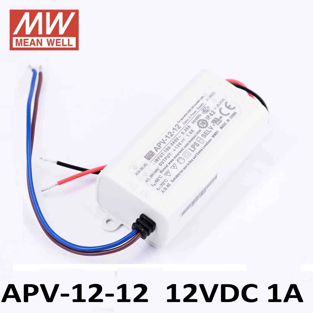 Original Meanwell 12V Led drive APV-12-12 plastic case 12W 12V 1A MEAN WELL Switching power supply APV-12 IP42 power supply 12V
Original Meanwell 12V Led drive APV-12-12 plastic case 12W 12V 1A MEAN WELL Switching power supply APV-12 IP42 power supply 12V
