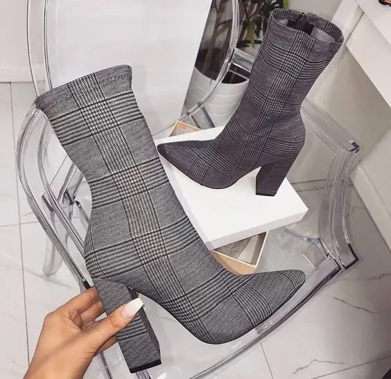 Mid calf boots for women autumn winter chunky high heels pointed toe sexy ladies shoes vintage plaid female pumps plus size
Mid calf boots for women autumn winter chunky high heels pointed toe sexy ladies shoes vintage plaid female pumps plus size