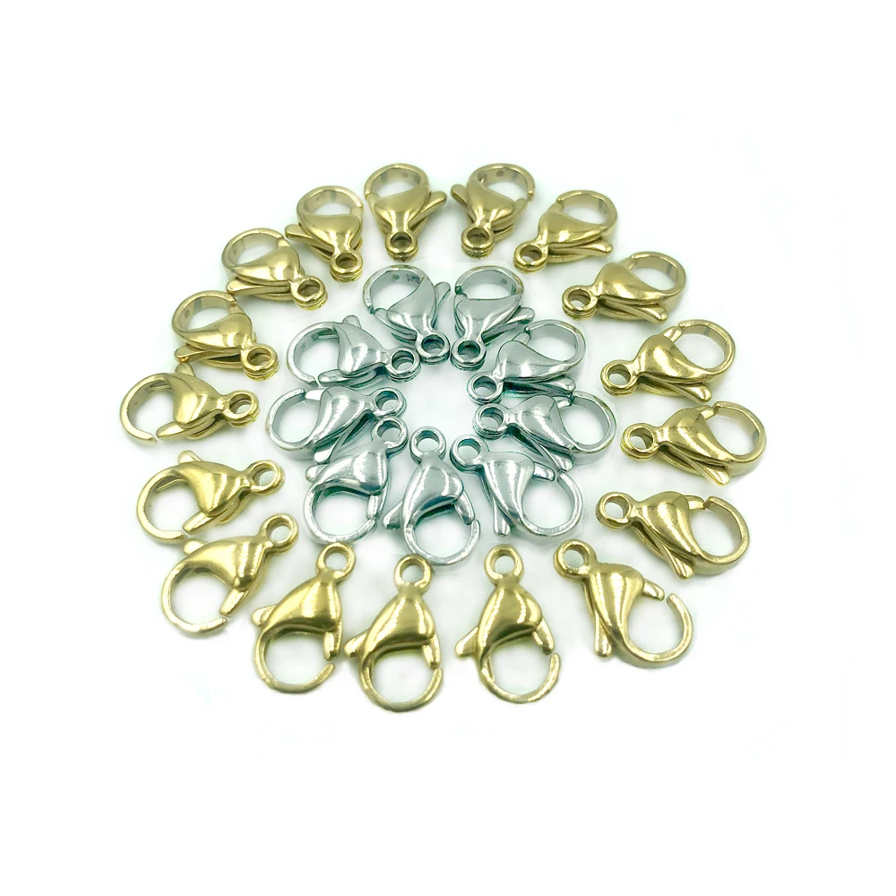 25pcs/lot 9-15mm Gold Plated Stainless Steel Lobster Clasps Fit DIY Necklace&Bracelet Hooks Connector Jewelry Making Findings
25pcs/lot 9-15mm Gold Plated Stainless Steel Lobster Clasps Fit DIY Necklace&Bracelet Hooks Connector Jewelry Making Findings