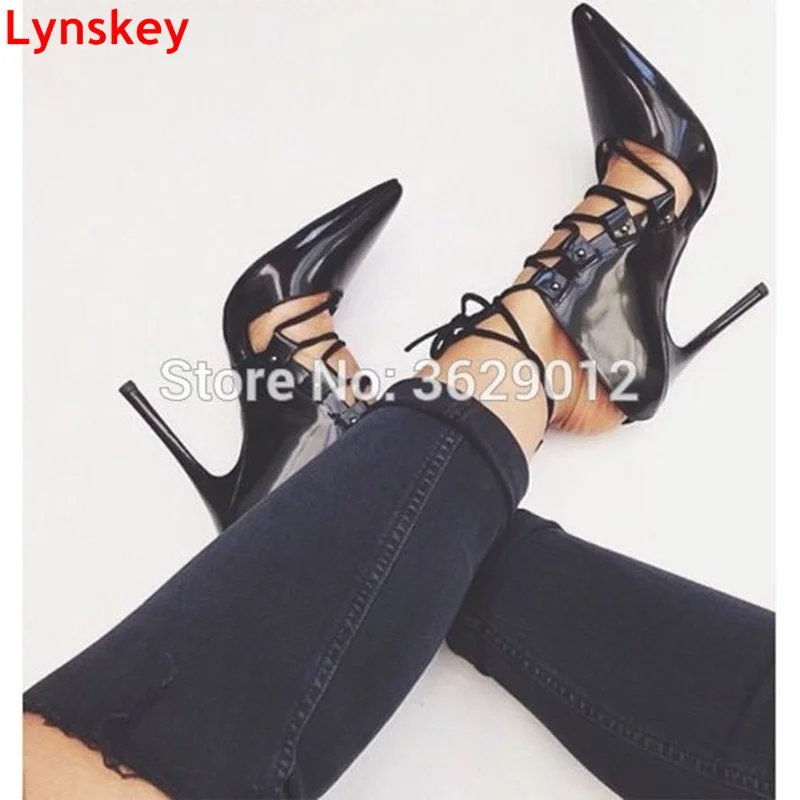 Lynskey Sexy Black High Heels Women's Summer Shoes Ladies Strappy Pumps Thin Heels Pointed Toe Lace Up Shoes
Lynskey Sexy Black High Heels Women's Summer Shoes Ladies Strappy Pumps Thin Heels Pointed Toe Lace Up Shoes
