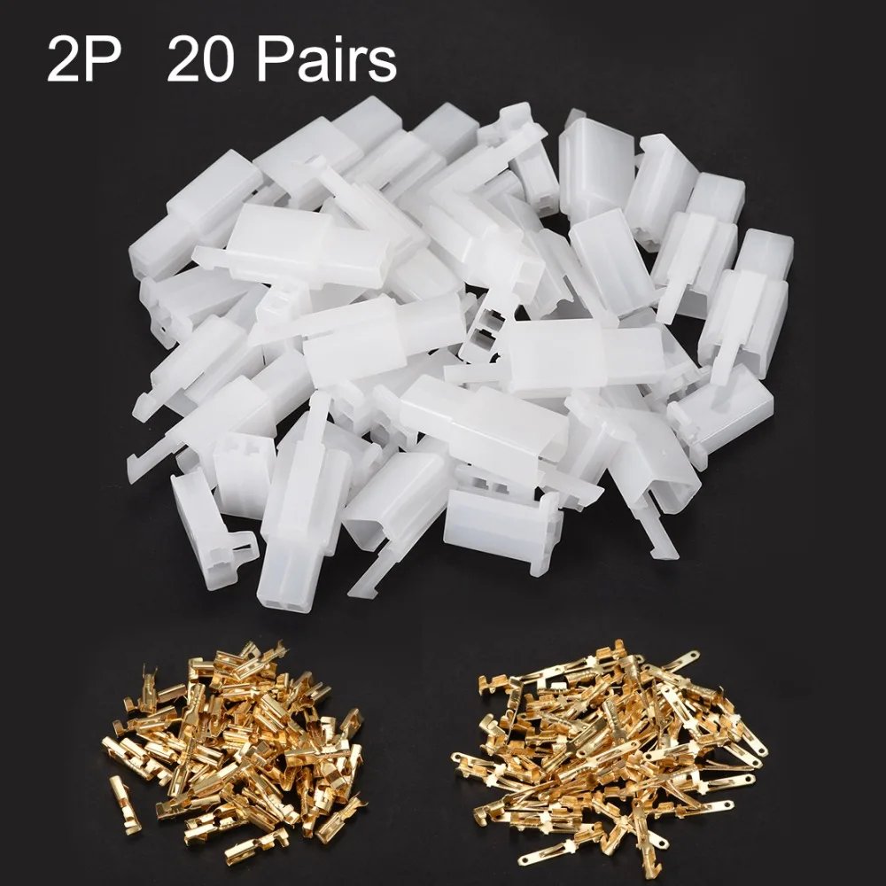 UXCELL 20Pairs 2.8mm 2P Automotive Electrical Wire Connectors Kit Male Female Motorcycle Crimp Wire Terminals for Cars Lights
UXCELL 20Pairs 2.8mm 2P Automotive Electrical Wire Connectors Kit Male Female Motorcycle Crimp Wire Terminals for Cars Lights
