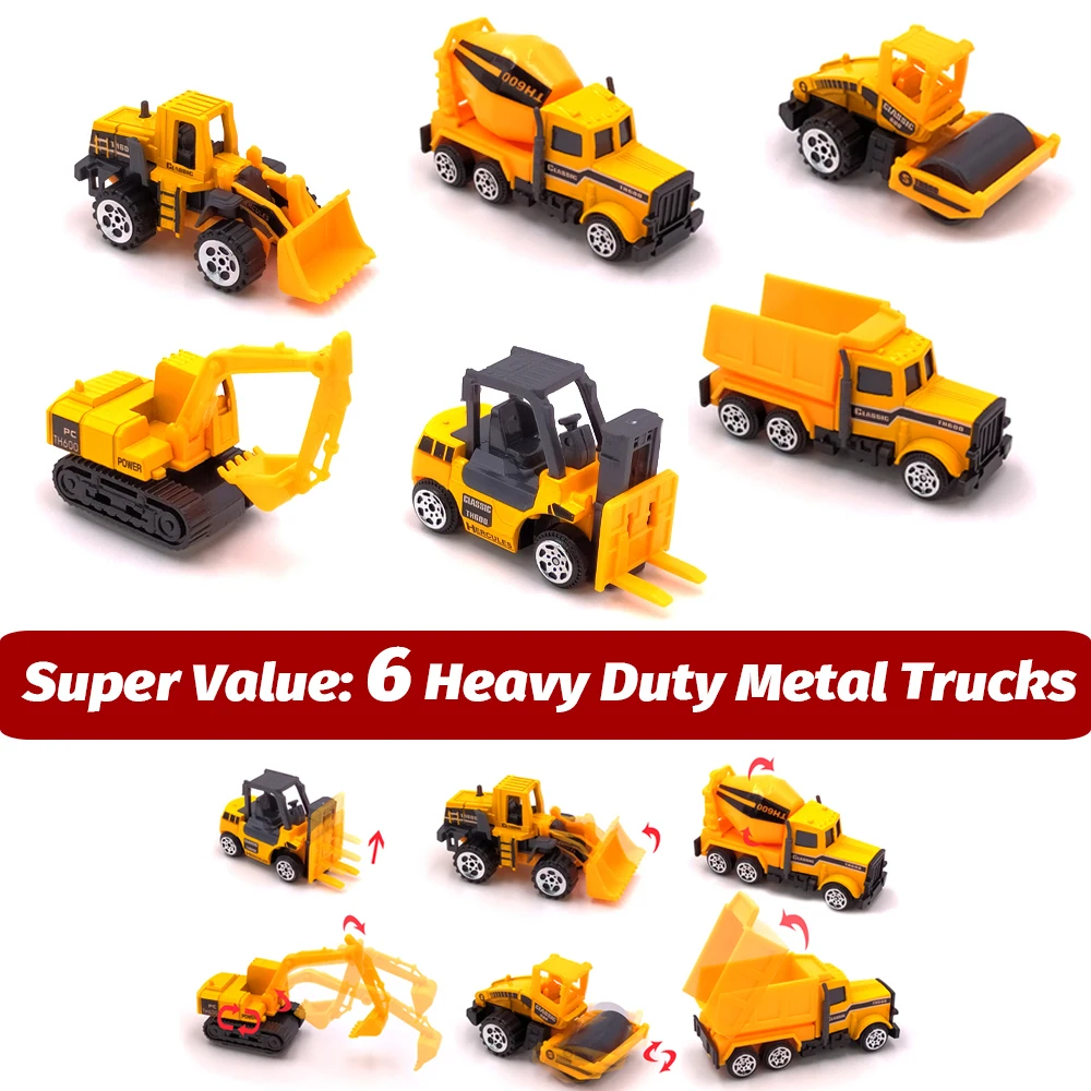 6in1 Super Value Metal Diecast Toy Vehicles Alloy Toy Car Toy model Roller Excavator Bulldozer Tanker Forklift Dump Truck Toys
6in1 Super Value Metal Diecast Toy Vehicles Alloy Toy Car Toy model Roller Excavator Bulldozer Tanker Forklift Dump Truck Toys