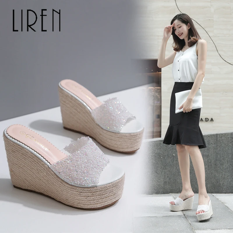 Liren 2019 Summer New Women Fashion Super High Heel Waterproof Hemp Rope Wedge Rhinestone Slippers Size 34-39 Ladies Slippers
Liren 2019 Summer New Women Fashion Super High Heel Waterproof Hemp Rope Wedge Rhinestone Slippers Size 34-39 Ladies Slippers