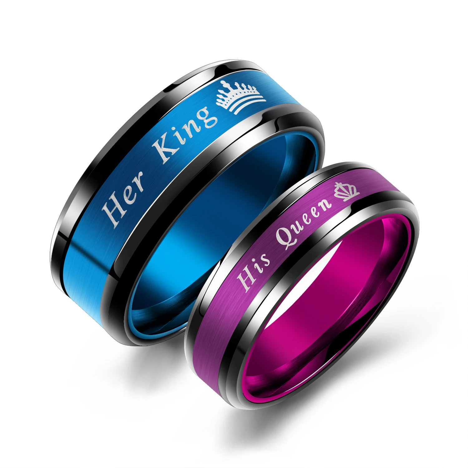 King and Queen Couple Rings Set Stainless Steel Letter Statement Purple His Queen Ring for Women Blue Her King Ring for Men 2019
King and Queen Couple Rings Set Stainless Steel Letter Statement Purple His Queen Ring for Women Blue Her King Ring for Men 2019