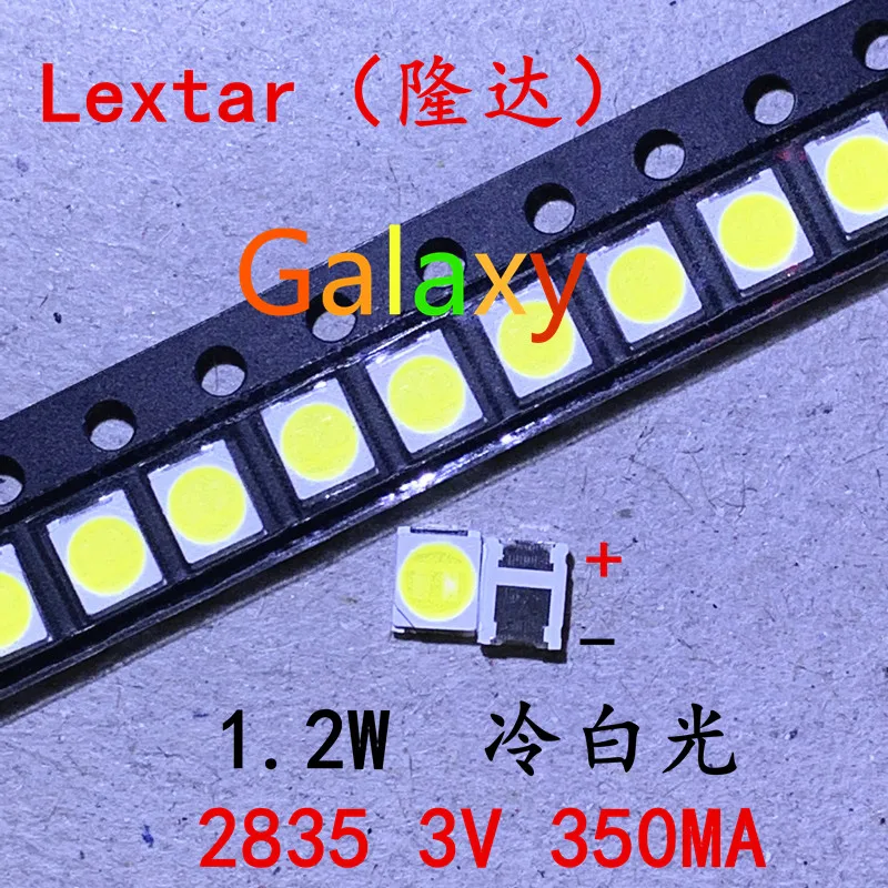 100 шт./лот LEXTAR светодиодный подсветка 1210 3528 2835 3V 250ma холодный белый для LG Innotek