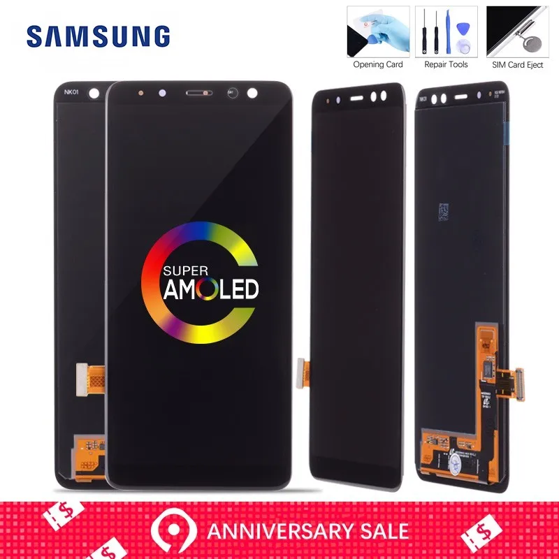 Super AMOLED For Samsung A8 lcd A530 2018 touch screen digitizer Assembly A530f A530N with frame screen replacement repair parts
Super AMOLED For Samsung A8 lcd A530 2018 touch screen digitizer Assembly A530f A530N with frame screen replacement repair parts