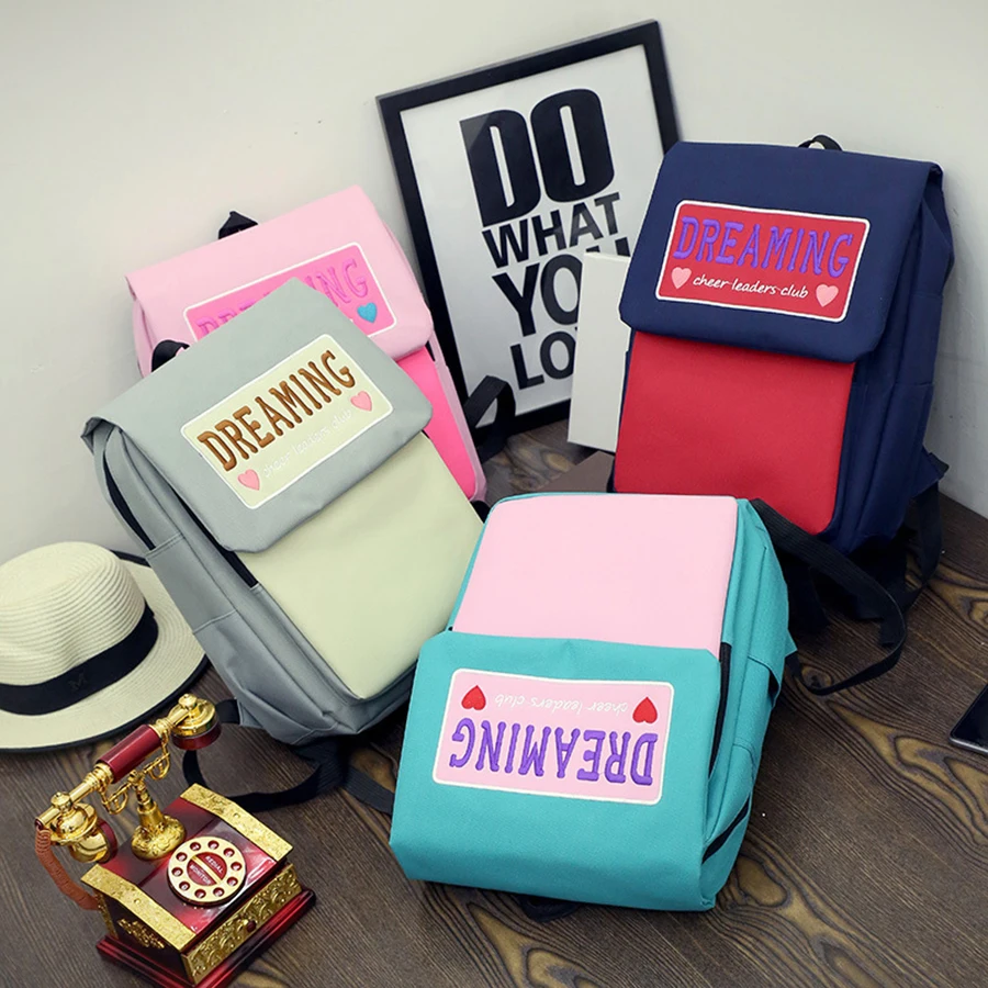 Harajuku Embroidered Letters Bookbags Women Backpacks Large Capacity Panelled Student Schoolbag For Teenage Girl Bookbags 2019
Harajuku Embroidered Letters Bookbags Women Backpacks Large Capacity Panelled Student Schoolbag For Teenage Girl Bookbags 2019