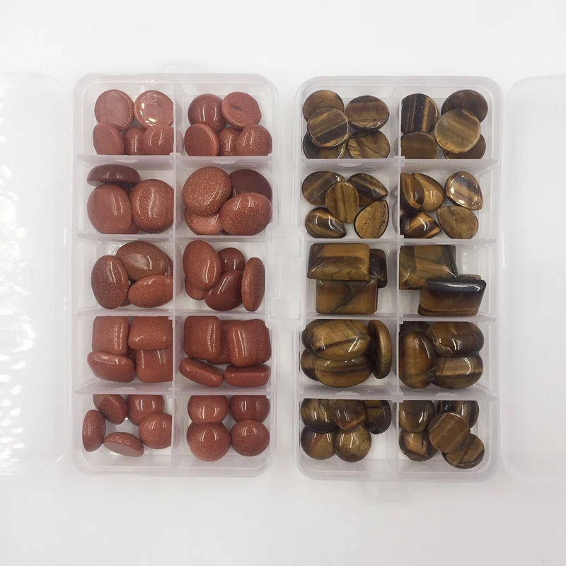 50Pcs/Box Mix Styles Natural Gold Sand Tiger's-eye Stone Flat Base Semi-precious Beads Jewelry Accessories & Findings
50Pcs/Box Mix Styles Natural Gold Sand Tiger's-eye Stone Flat Base Semi-precious Beads Jewelry Accessories & Findings