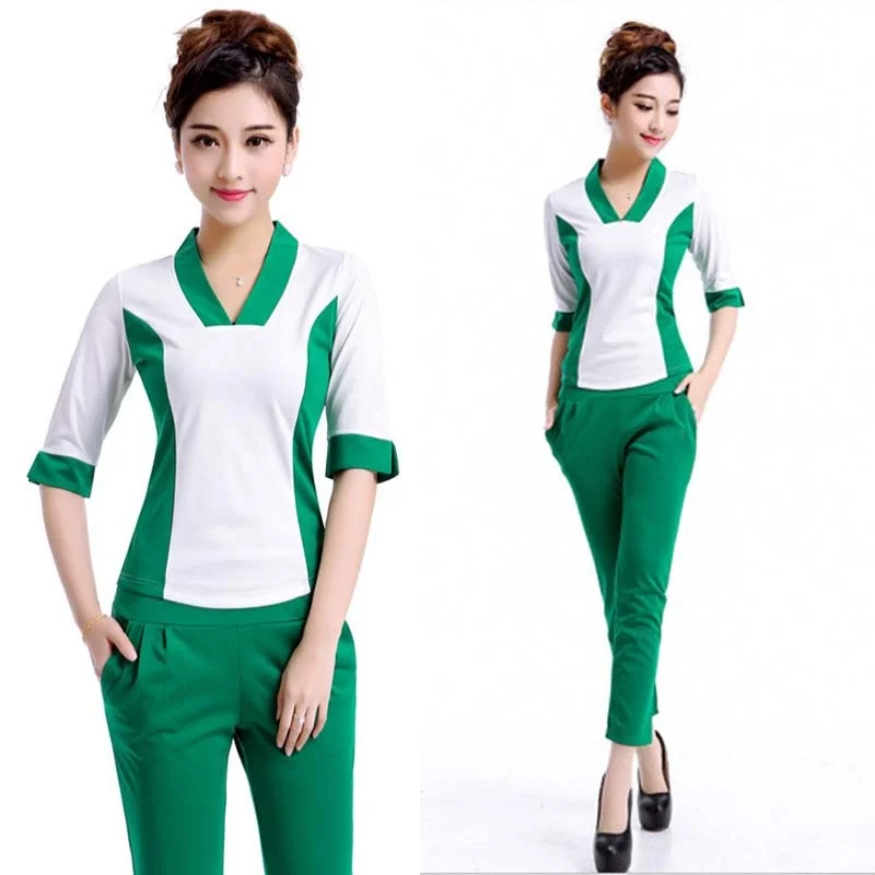 Women's Fashion Short Sleeve Top + Cropped Trousers Medical Uniforms Nursing Scrubs Spa Tunic Suit
Women's Fashion Short Sleeve Top + Cropped Trousers Medical Uniforms Nursing Scrubs Spa Tunic Suit
