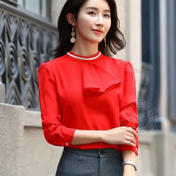 2020 Autumn Long Sleeve Bead Work Red Shirts Women Office Work Wear Black Shirts Lady Office OL Rufffles Red Tops Bead Work Tops
2020 Autumn Long Sleeve Bead Work Red Shirts Women Office Work Wear Black Shirts Lady Office OL Rufffles Red Tops Bead Work Tops