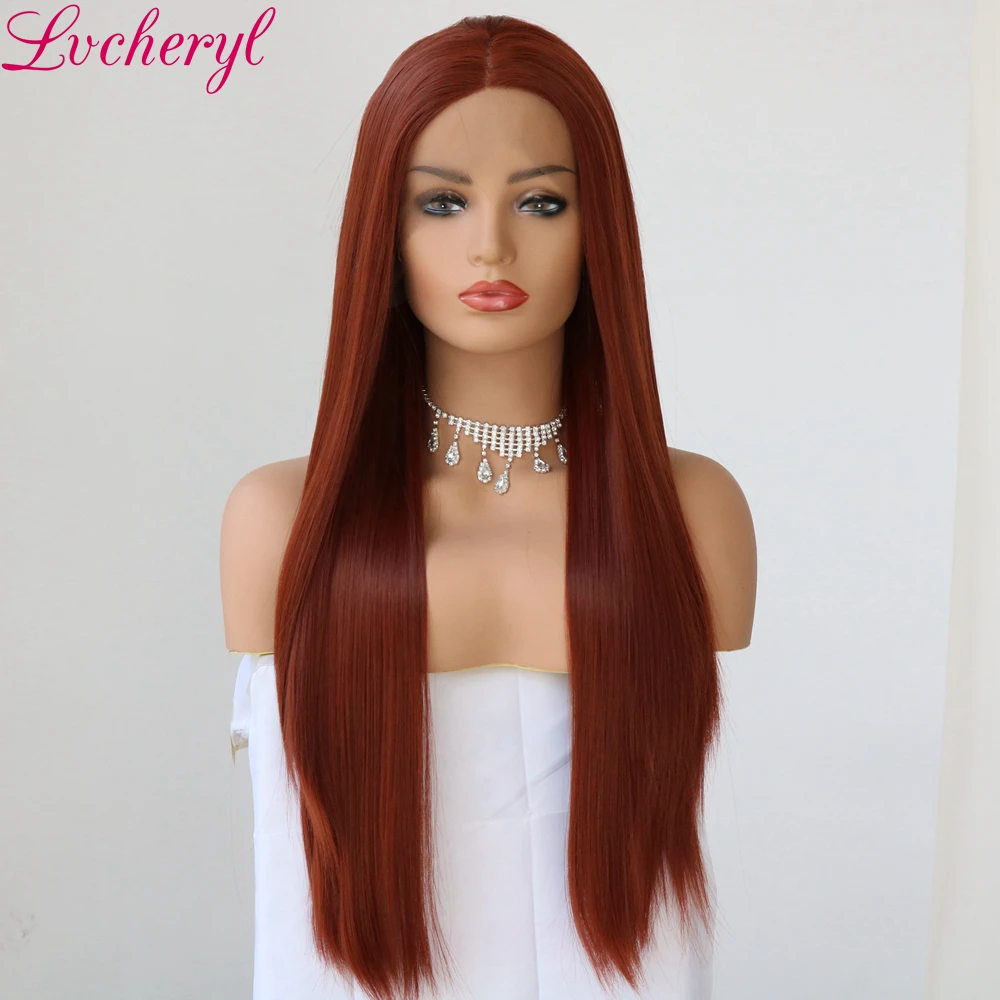 Lvcheryl Long Natural Straight Synthetic Lace Front Wig Glueless Auburn High Temperature Heat Resistant Fiber Hair Women Wigs
Lvcheryl Long Natural Straight Synthetic Lace Front Wig Glueless Auburn High Temperature Heat Resistant Fiber Hair Women Wigs