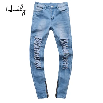 HMILY Top Quality Classical Men Jeans Cotton Fashion Jeans Slim Fit Buttons Casual Pants Simple Brand Designer Hole Jeans Men
HMILY Top Quality Classical Men Jeans Cotton Fashion Jeans Slim Fit Buttons Casual Pants Simple Brand Designer Hole Jeans Men