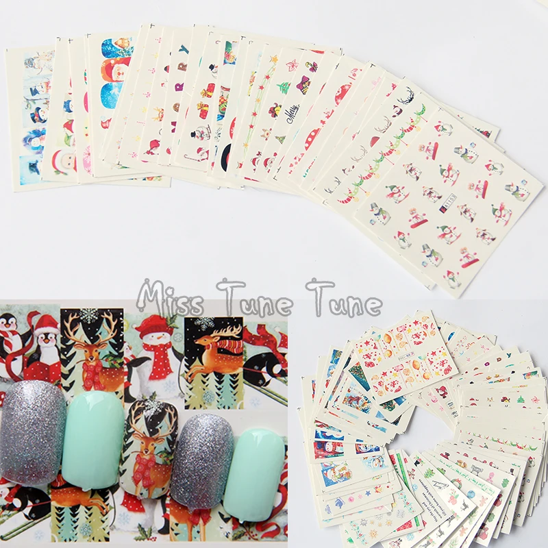 50PCS/Set Christmas Xmas Styles Transfer Nail Stickers Wraps Decals Designs Watermark Water Silde Nail Tips
50PCS/Set Christmas Xmas Styles Transfer Nail Stickers Wraps Decals Designs Watermark Water Silde Nail Tips
