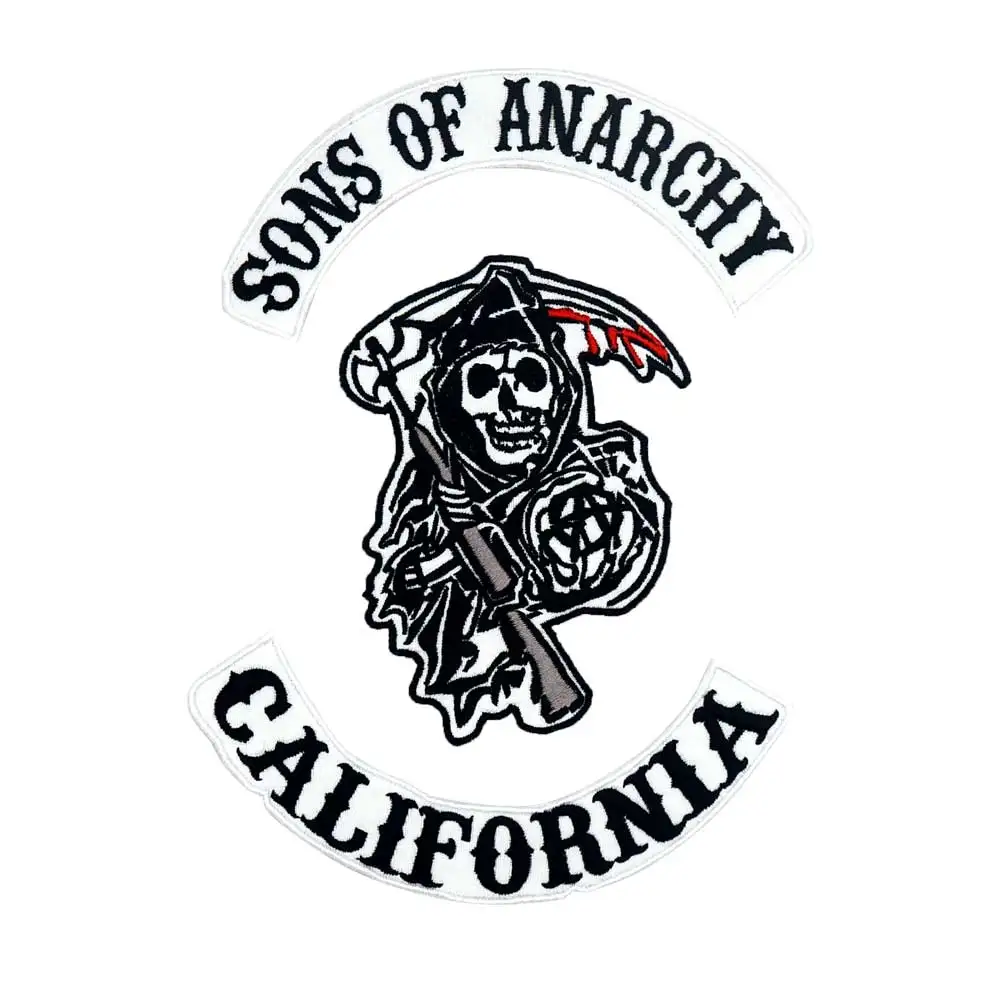 2015 Original Son Of Jacket Back Embroidered Anarchy Biker Rider Patch Embroidered biker Patches Badge 3 pcs/lot
2015 Original Son Of Jacket Back Embroidered Anarchy Biker Rider Patch Embroidered biker Patches Badge 3 pcs/lot