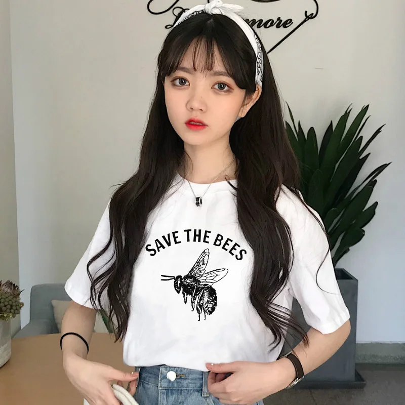 Save the bee women funny tops tee save the earth green bee graphic print summer fashion Retro casual loose Harajuku lady T-shirt
Save the bee women funny tops tee save the earth green bee graphic print summer fashion Retro casual loose Harajuku lady T-shirt