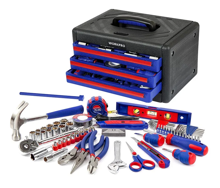 WORKPRO 125PC Hand Tools Set Box Home Tools Household Tool Case General Tool Kits
WORKPRO 125PC Hand Tools Set Box Home Tools Household Tool Case General Tool Kits