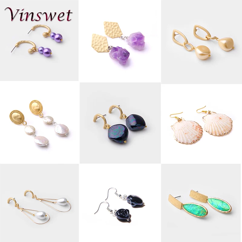Stone Crystal Shell Pearl Drop Earrings Rose Pink Purple Pendant Drop Earring Gift Women Summer Beach Jewelry Gold Conch Dangle
Stone Crystal Shell Pearl Drop Earrings Rose Pink Purple Pendant Drop Earring Gift Women Summer Beach Jewelry Gold Conch Dangle