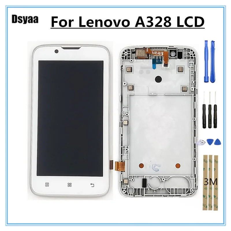 Белый протестированный 4 5 дюйма для Lenovo A328 ЖК-дисплей + кодирующий