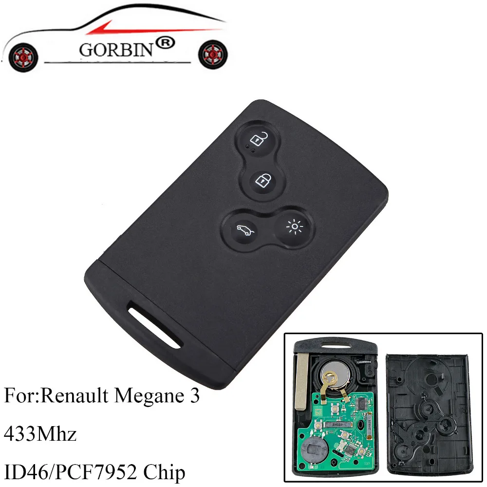 GORBIN 4Buttons Smart Remote key Fob 433Mhz PCF7952 Chip For Renault Megane 3 2009 2010 2011 2012 2013 2014 Car keys
GORBIN 4Buttons Smart Remote key Fob 433Mhz PCF7952 Chip For Renault Megane 3 2009 2010 2011 2012 2013 2014 Car keys