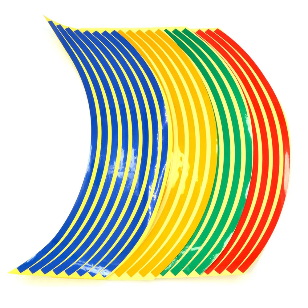 BJMOTO 16 Pcs Strips Wheel Stickers And Decals 18" Reflective Rim Tape Bike Motorcycle Tape 4 Colors Car Styling
BJMOTO 16 Pcs Strips Wheel Stickers And Decals 18" Reflective Rim Tape Bike Motorcycle Tape 4 Colors Car Styling