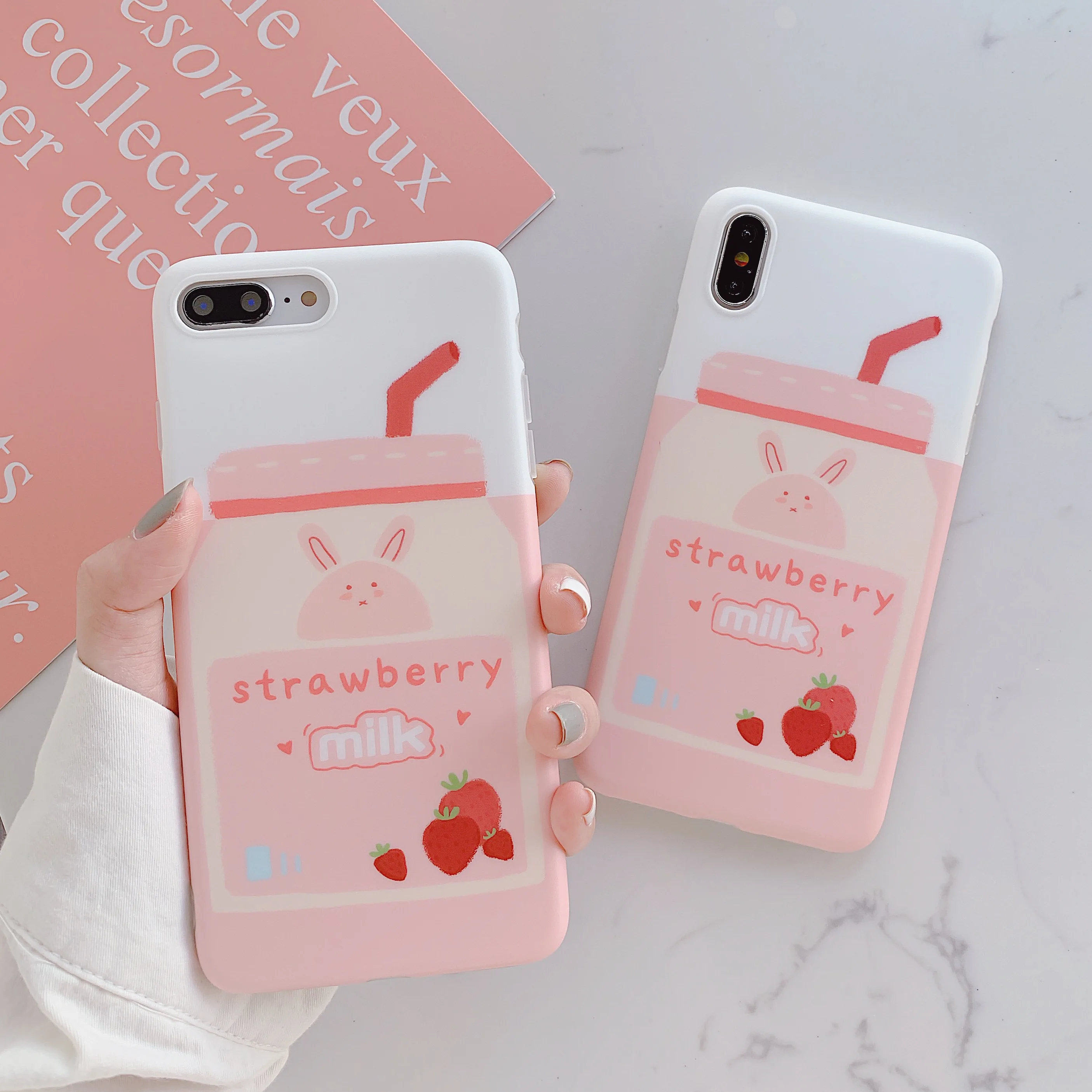 Matte Soft TPU IMD Cute Strawberry Milk Drink Patterned Case for Iphone Xs/Xs Max 6 6S 7 8 Plus X XR Case Back Cover Shell Coque
Matte Soft TPU IMD Cute Strawberry Milk Drink Patterned Case for Iphone Xs/Xs Max 6 6S 7 8 Plus X XR Case Back Cover Shell Coque