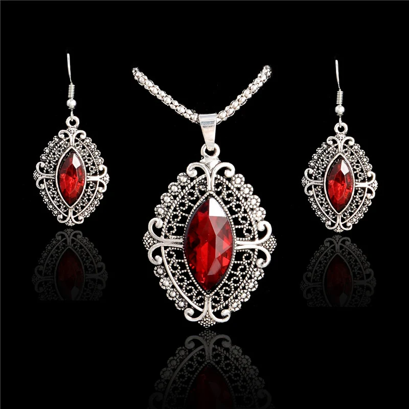 H:HYDE Retro 4 colors Crystal Wedding Bridal Jewelry Sets Women Silver Color Pendant Necklace Earrings Gift parure bijoux femme
H:HYDE Retro 4 colors Crystal Wedding Bridal Jewelry Sets Women Silver Color Pendant Necklace Earrings Gift parure bijoux femme