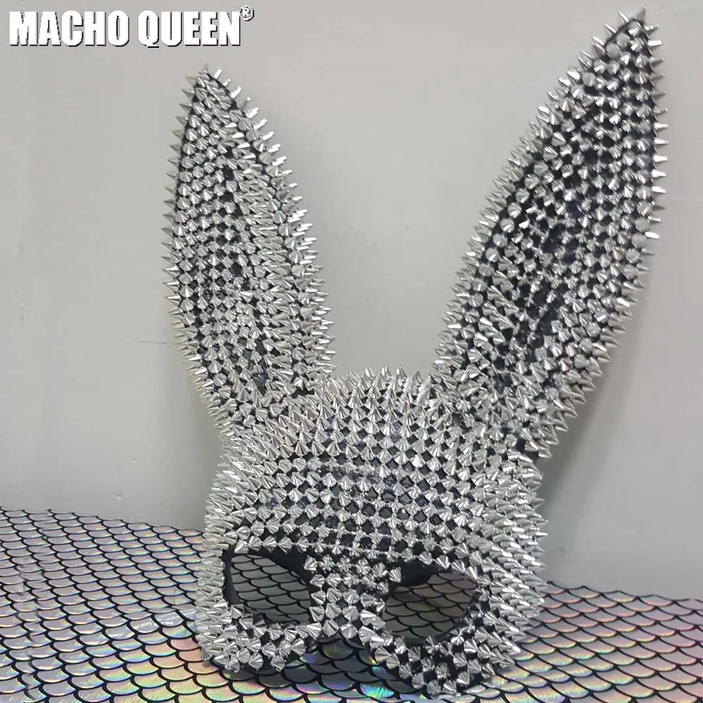 Holographic Burning Man Silver Spike Bunny Couture Face Mask Costumes Festival Rave Clothes Outfits Gear Halloween Masquerade
Holographic Burning Man Silver Spike Bunny Couture Face Mask Costumes Festival Rave Clothes Outfits Gear Halloween Masquerade