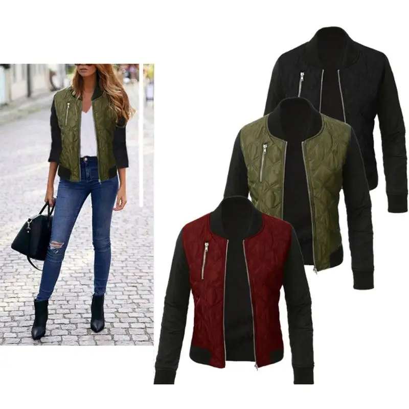 Autumn Zip Up Women Jacket Coat 2018 Casual Cool Biker Bomber Cotton Jacket Basic Patchwork Coats Winter Quilted Outfits
Autumn Zip Up Women Jacket Coat 2018 Casual Cool Biker Bomber Cotton Jacket Basic Patchwork Coats Winter Quilted Outfits
