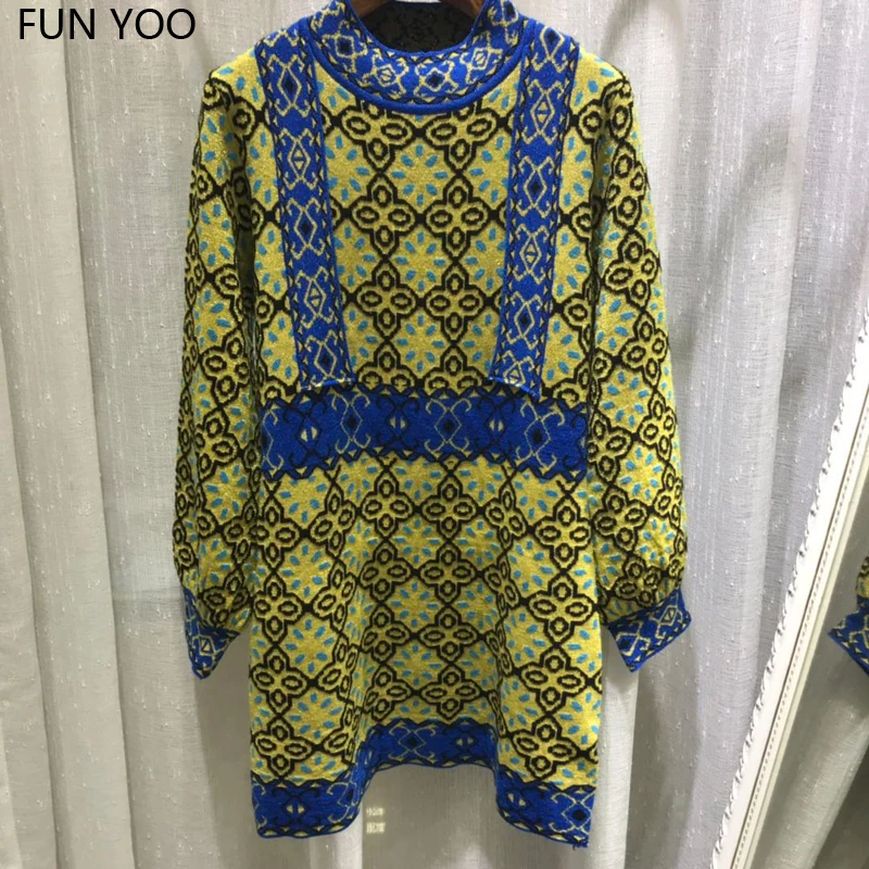 2019 Female Autumn Straight Mandarin Collar Sweater Dress Geometric Knee Length Full Length Sleeves High Street Free Shipping
2019 Female Autumn Straight Mandarin Collar Sweater Dress Geometric Knee Length Full Length Sleeves High Street Free Shipping