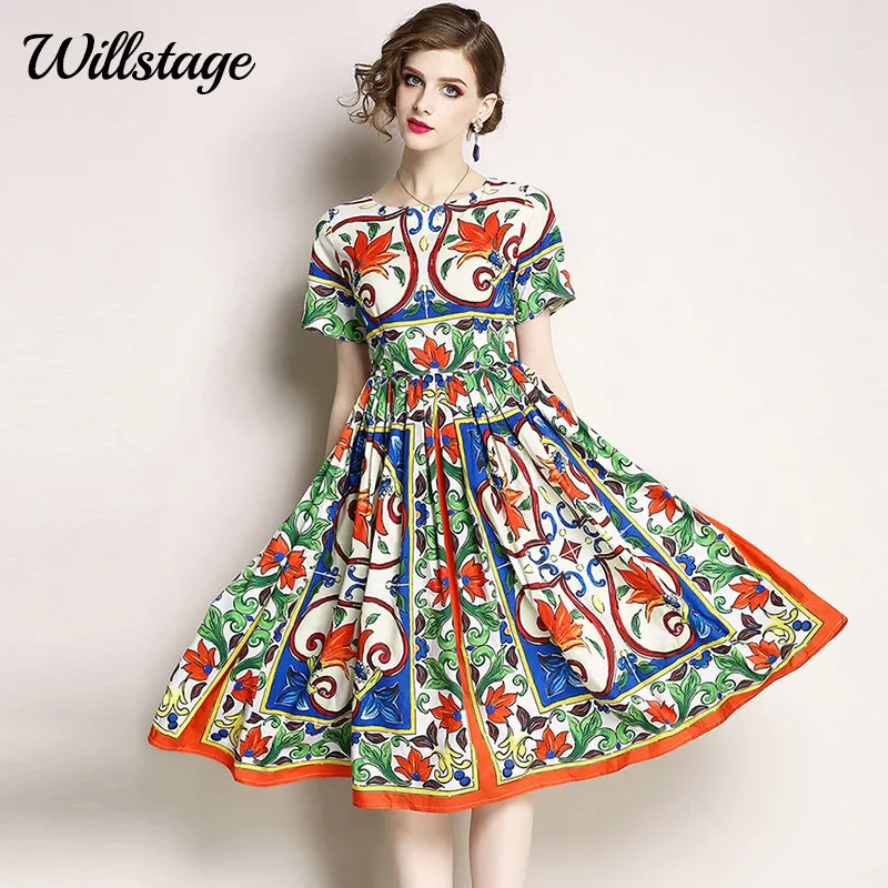 Willstage Summer Floral Dress Leaves Pattern Short Sleeve Boho Dresses Vintage Waist Slim Women Vestidos Elegant Party dress
Willstage Summer Floral Dress Leaves Pattern Short Sleeve Boho Dresses Vintage Waist Slim Women Vestidos Elegant Party dress