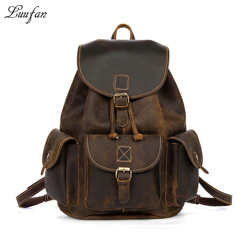 Men's crazy horse Leather backpacks Brown genuine leather laptop rucksack Brown Durable shoulder bag Cow leather school bag
Men's crazy horse Leather backpacks Brown genuine leather laptop rucksack Brown Durable shoulder bag Cow leather school bag