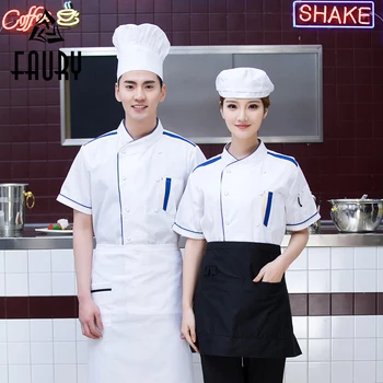 Unisex Stitching Color Oblique Collar Food Service Summer Short Sleeve Pockets Restaurant Kitchen Cook Workwear Jacket Uniforms
Unisex Stitching Color Oblique Collar Food Service Summer Short Sleeve Pockets Restaurant Kitchen Cook Workwear Jacket Uniforms