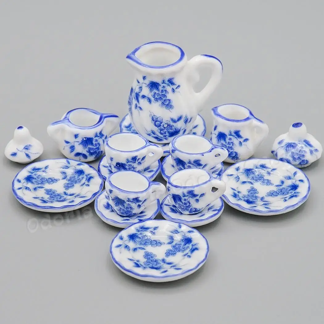 Odoria 1:12 Miniature 15PCS Blue China Porcelain Tea Cup Set Retro Ceramic Tableware Teapot Kitchen Dollhouse Accessories Decor
Odoria 1:12 Miniature 15PCS Blue China Porcelain Tea Cup Set Retro Ceramic Tableware Teapot Kitchen Dollhouse Accessories Decor