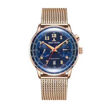 Reef Tiger/RT Top Brand Automatic Mechanical Watches for Men Rose Gold Blue Multi Function Watch Bracelet Watch Band RGA9122
Reef Tiger/RT Top Brand Automatic Mechanical Watches for Men Rose Gold Blue Multi Function Watch Bracelet Watch Band RGA9122