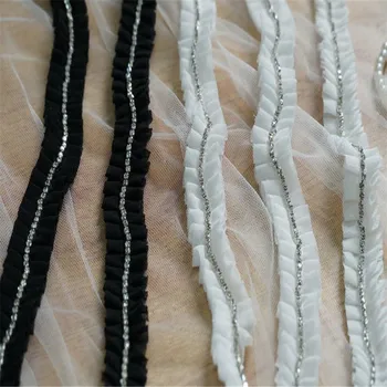 White / Black Rhinestone Trim DIY Decor Accessories Chiffon Ruffle Lace Rhinestone Chain for Weddings Lace Headbands 5 yards
White / Black Rhinestone Trim DIY Decor Accessories Chiffon Ruffle Lace Rhinestone Chain for Weddings Lace Headbands 5 yards