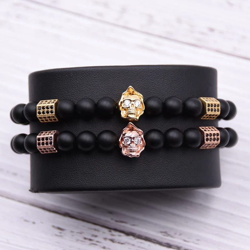Micro Pave Zirconia CZ Skull Charm Bracelet men Natural Stone 8mm Beads Bracelets for women Jewelry Gift pulsera
Micro Pave Zirconia CZ Skull Charm Bracelet men Natural Stone 8mm Beads Bracelets for women Jewelry Gift pulsera
