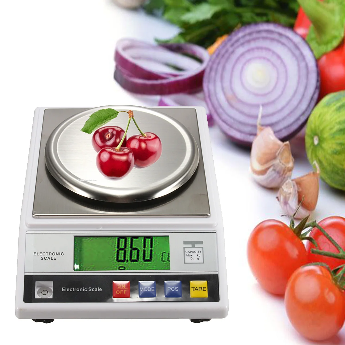 New 7.5V DC 200mA 2kg LCD Digital Electric Scale Jewelry Weight Balance Gram with US Plug Power Adapter