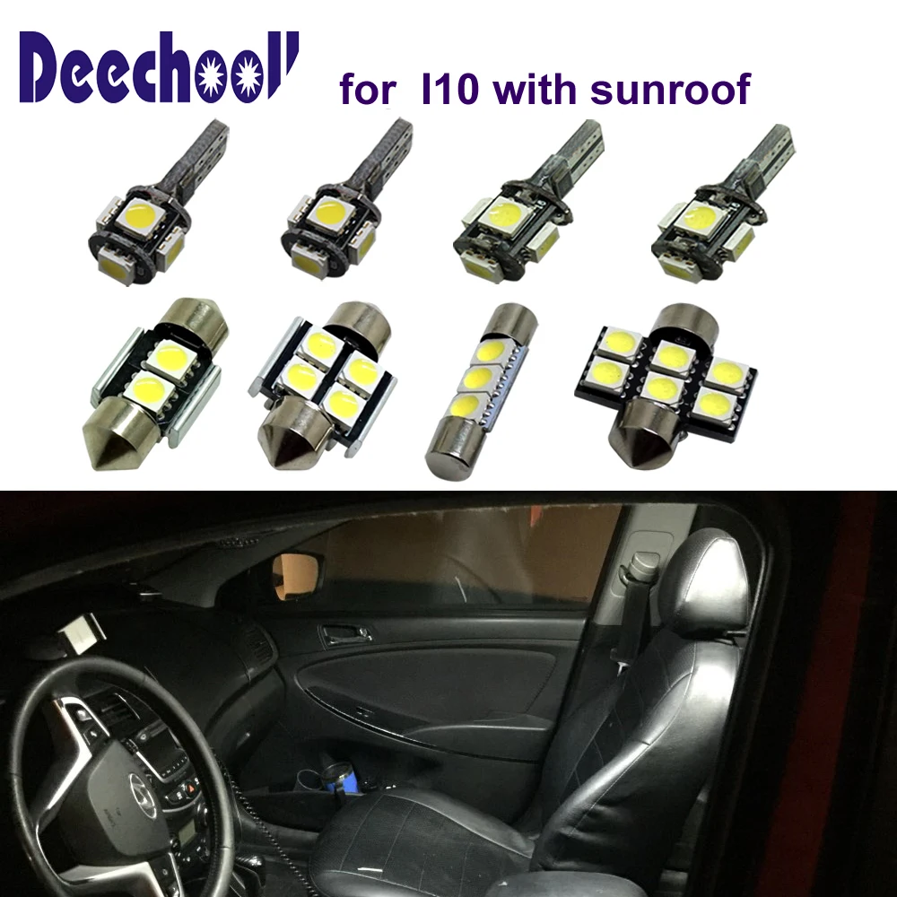 deechooll 5pcs Car LED Lights for Hyundai i10 with Sunroof 2008-2013 ,White Interior Light Bulbs Map Trunk License Plate Lights
deechooll 5pcs Car LED Lights for Hyundai i10 with Sunroof 2008-2013 ,White Interior Light Bulbs Map Trunk License Plate Lights