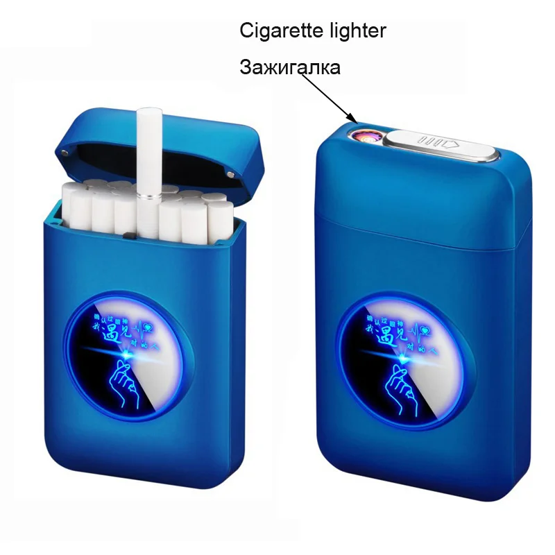 Holds 19pcs Cigarette Lighter Flameless USB Charged LED Cigarette Case Box Lighters Windproof Smoking Accessory Gadgets for Men
Holds 19pcs Cigarette Lighter Flameless USB Charged LED Cigarette Case Box Lighters Windproof Smoking Accessory Gadgets for Men