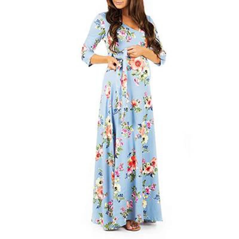 2019 New Mother Dress Leisure Solid Color Round Neck Full Sleeve Stitching Big Swing Pregnant Women Dress Flower Print Dress
2019 New Mother Dress Leisure Solid Color Round Neck Full Sleeve Stitching Big Swing Pregnant Women Dress Flower Print Dress
