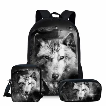 ThiKin Cool School Bag Set 3d Wolf Print School Backpack for Teenager Boys Orthopedic Kids Schoolbag Animal Bookbags
ThiKin Cool School Bag Set 3d Wolf Print School Backpack for Teenager Boys Orthopedic Kids Schoolbag Animal Bookbags