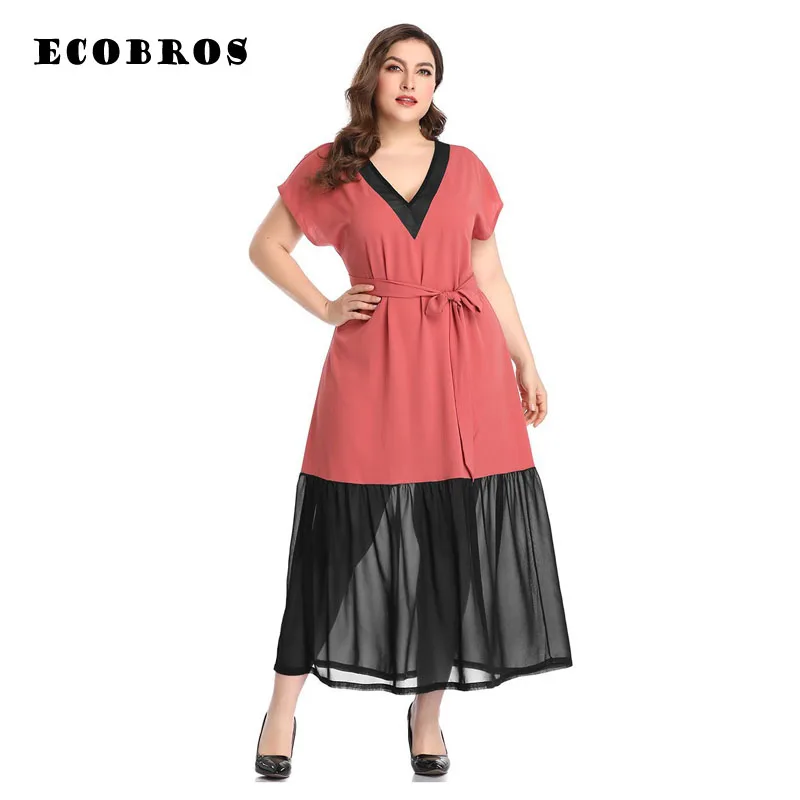 Big size 6XL 2019 Women fashion patchwork mesh Dress plus size long Dress short seleeves Elegant Party Office Dress Vestidos
Big size 6XL 2019 Women fashion patchwork mesh Dress plus size long Dress short seleeves Elegant Party Office Dress Vestidos