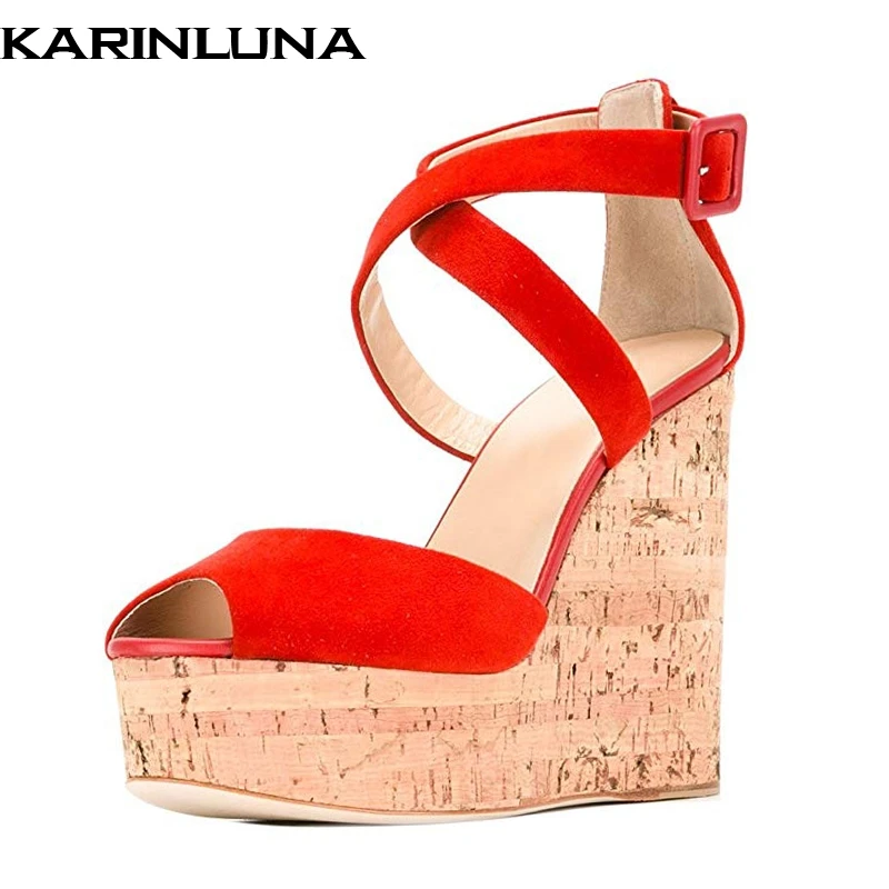Karinluna 2019 plus size 45 brand design cross-strap sandals peep toe party Shoes Woman wedges high heels platform women sandals
Karinluna 2019 plus size 45 brand design cross-strap sandals peep toe party Shoes Woman wedges high heels platform women sandals