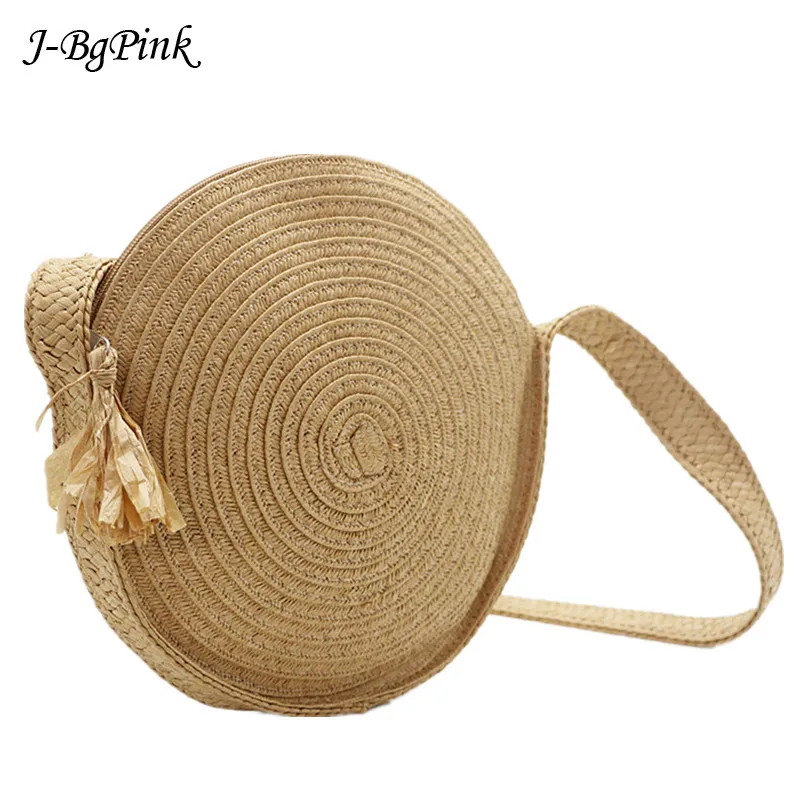 Круглая соломенная сумка Бали 2020 богемная Женская пляжная летняя винтажная